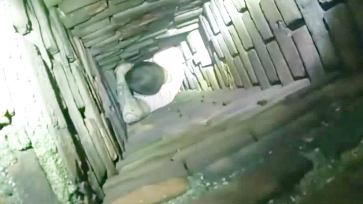 Ladrón quedó atrapado en una chimenea tras huir de la policía: Video muestra su rescate