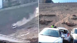 Conductora salva de milagro tras caer desde 40 metros de altura en Antofagasta: Vehículo terminó en el patio de una universidad