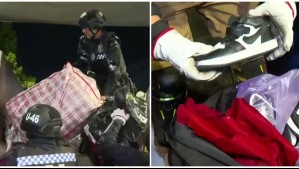 Operativo nocturno en Barrio Meiggs: Autoridades decomisan cientos de medicamentos, zapatillas y ropa falsificada