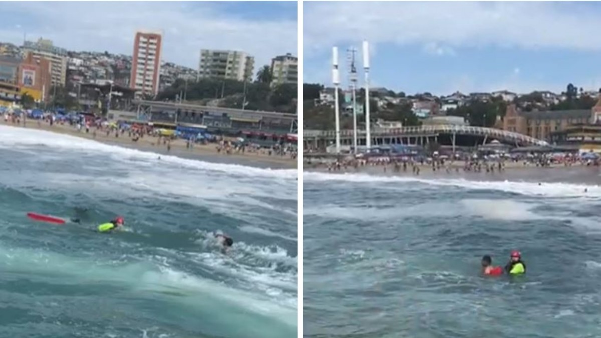 Salvavidas logran rescatar a hombre 'arrastrado por las marejadas' en Caleta Portales