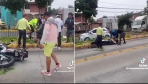 Detención ciudadana en Estación Central: Golpean a motochorro que le robó el celular a una mujer