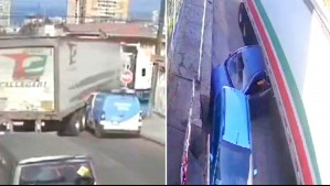 Video muestra a camión de carga arrasando con varios vehículos en Antofagasta
