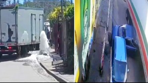 Videos muestran conducción irresponsable de camiones: Arrasaron con autos, portones de casas, grifos y tendido eléctrico