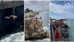 Video muestra imprudentes piqueros de bañistas en playas de Valparaíso: Se lanzaron al mar en zonas con roqueríos