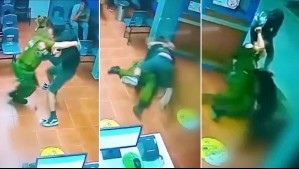 Fue golpeado y arrastrado por delincuente: Video muestra violenta agresión a carabinero en Cesfam de San Bernardo