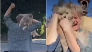 El emotivo momento en que hombre encuentra a su perrito perdido en incendios de EEUU