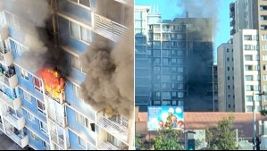 Voraz incendio afecta a un departamento en el centro de Santiago