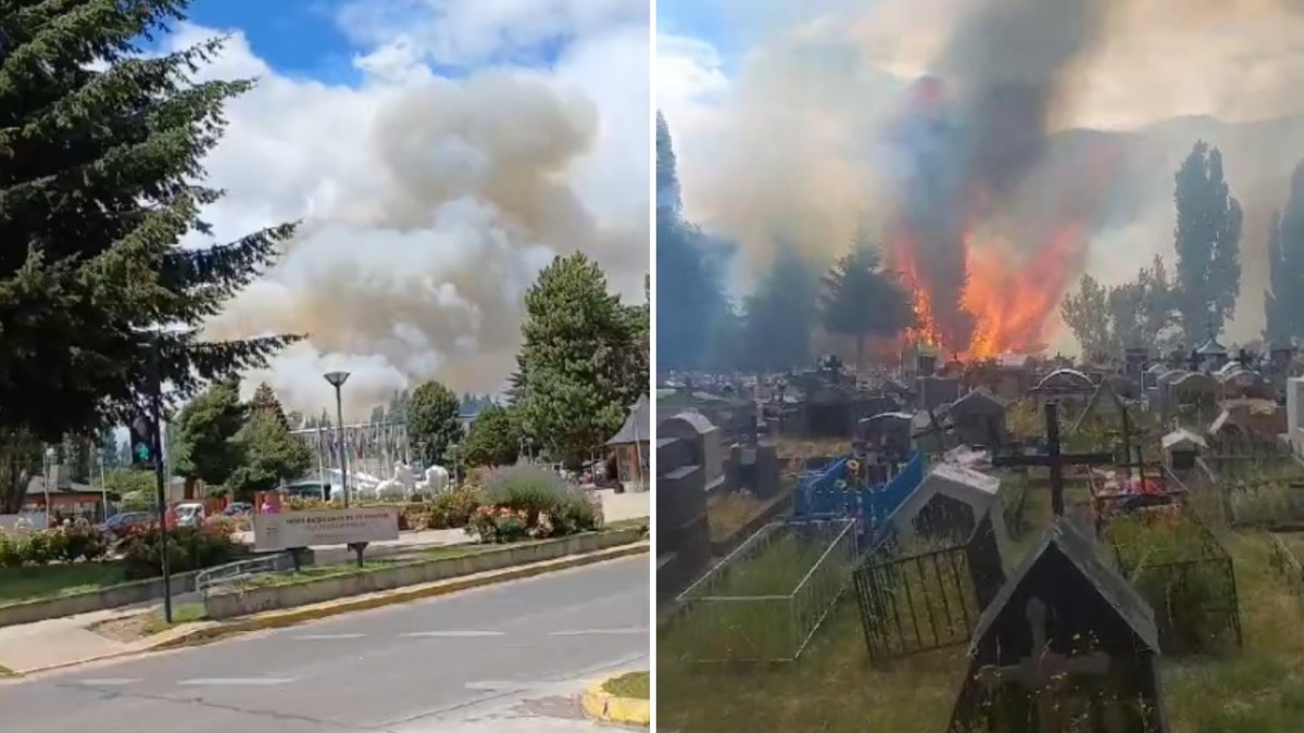 Un bombero resulta lesionado en incendio forestal en cementerio de Coyhaique: Senapred mantiene la Alerta Roja