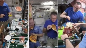 'Arte interestelar': Astronautas de la EEI celebraron el Día Mundial de la Pizza cocinando en medio de la gravedad cero