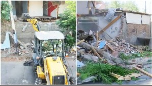 Tenía 18 piezas y vivieron hasta 100 personas: Demuelen casa tomada hace 5 años por 'Los Pulpos' en Quinta Normal