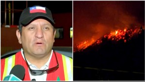 Delegado presidencial y voraz incendio que amenaza viviendas en San Javier: 'En la noche se va a mantener el trabajo'