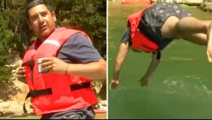 ¡El reportero más jugado!: Periodista de Meganoticias sorprende con piquero en playa llamada el 'caribe chileno en el sur'