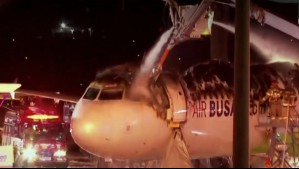 Impactante video muestra un avión incendiándose en aeropuerto de Corea del Sur