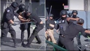 Video muestra violento enfrentamiento entre guardias y vendedores ambulantes en Estación Central
