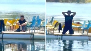 Delincuente se lanzó a laguna para escapar de la policía tras asaltar un domicilio en Laja