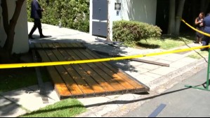 Ladrones golpearon a asesora del hogar y derribaron un portón para escapar con millonario botín en Vitacura