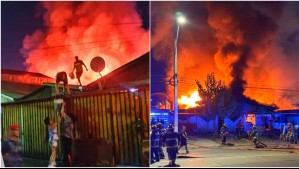 Tres heridos y un bombero agredido: Incendio afecta a cuatro viviendas en La Pintana