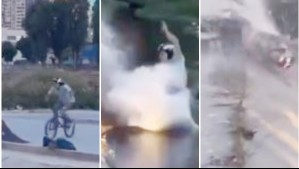 Joven ciclista se vuelve viral tras sufrir fuerte caída en arriesgado salto en canal de Viña del Mar