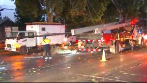 Camión arrasa con poste de luz y deja a vecinos sin suministro eléctrico en Gran Avenida