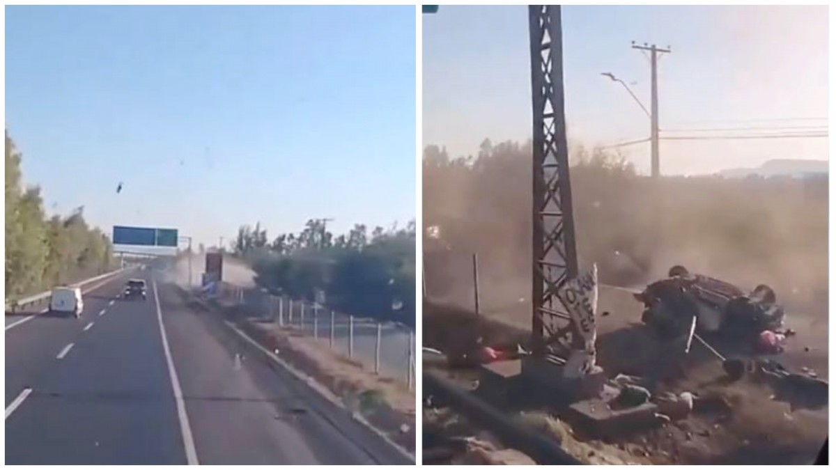 Video capta momento exacto del fatal accidente que dejó 5 fallecidos en la Ruta 5 Sur