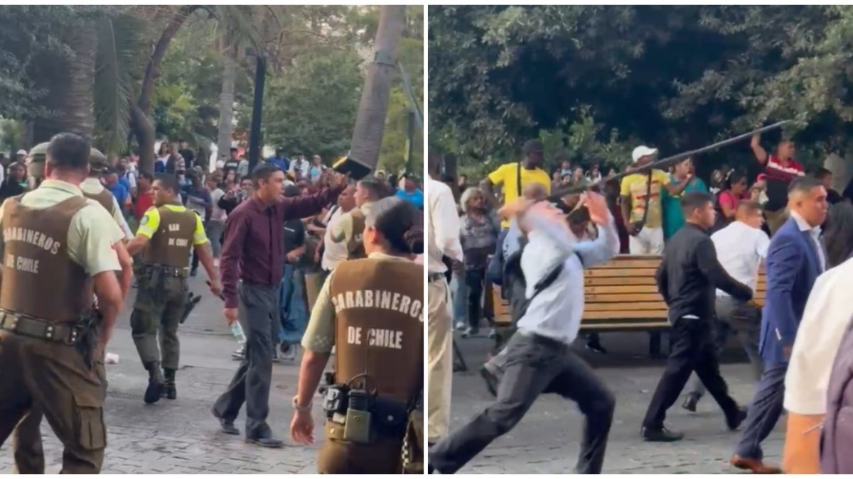 Dos detenidos y cuatro carabineros lesionados deja fiscalización por ruidos molestos a predicadores evangélicos en Plaza de Armas