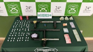 Carabineros detuvo a 4 personas por tenencia ilegal de arma, drogas y munición en Melipilla
