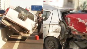 Camioneta terminó sobre barreras de contención: Colisión múltiple se registró en General Velázquez