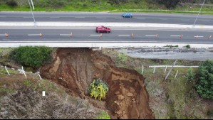 Reparan socavón de 20 metros en Camino Internacional de Concón: MOP vuelve a habilitar el tránsito