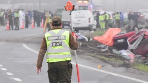 Tres lesionados deja colisión múltiple entre camiones en Ruta 5 Sur a la altura de San Fernando