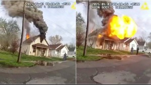 Cámara corporal registra explosión de una casa en Estados Unidos: Bombero quedó atrapado