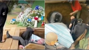 Cargaban el ataúd cuando se cayeron a la sepultura en pleno funeral: Momento quedó grabado