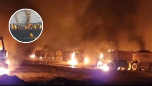 Cerca de 50 vehículos quemados en atentado incendiario en construcción de la central Rucalhue en el Biobío