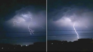 El sorprendente video del rayo que impactó en Tocopilla