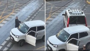 'Andaba con un bate': Video muestra violenta pelea entre conductores que terminó con vehículos chocados y con vidrios rotos