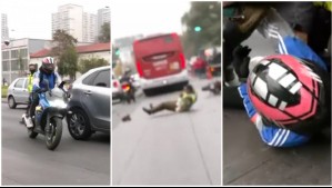 Fue grabado en vivo: Motorista intenta fugarse y atropella a carabinero en plena fiscalización de Estación Central