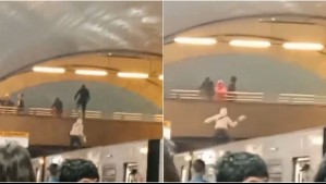 Reportan disturbios en Metro La Cisterna causados por comercio ilegal: Videos muestran a vendedores en techo del tren
