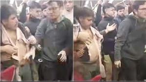 Registran violenta pelea entre dos pasajeros de metro tren de Valparaíso: Uno quedó con su polera rasgada