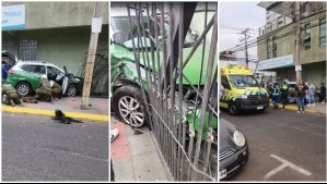 Cuatro carabineros y un civil heridos tras choque en Iquique: Patrulla quedó incrustada en las rejas del IST