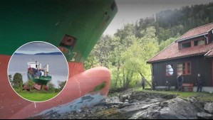 Encalló en su propiedad: Noruego se despertó y encontró un buque en el patio de su casa