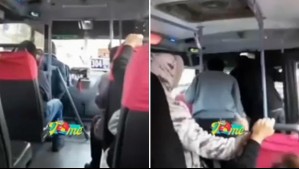 Video muestra minutos de terror de pasajeros en microbus: Conductor manejaba a exceso de velocidad y peleando con otro chofer