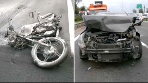 Choque múltiple en Vespucio Norte: Colisión entre ocho vehículos terminó con motocicleta calcinada