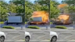 Cámara en suburbio de Chicago registra impactante explosión de camión en movimiento en pleno barrio residencial