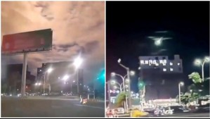 Video capta gran meteoro con forma de bola de fuego iluminando los cielos de China