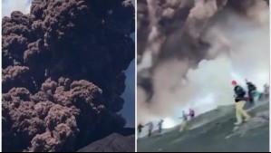 Turistas tuvieron que arrancar: Videos muestran impactante erupción de volcán Etna