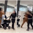Una violenta pelea entre dos mujeres fue registrada este domingo en un concurrido centro comercial capitalino. La discusión, que fue captada en video por testigos, obligó a la intervención de los guardias del centro comercial.