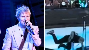 Ed Sheeran sufre estrepitosa caída al inicio de su concierto en Madrid