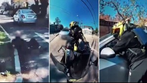 'Bájate... te tengo grabada': Video muestra a motociclista persiguiendo a conductora que escapó tras atropellar a adulto mayor