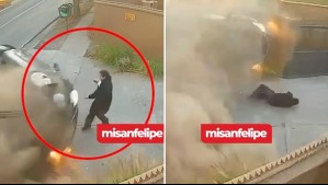 'Fue un milagro': Hombre se salvó por centímetros de ser golpeado por auto que se volcó a gran velocidad en San Felipe