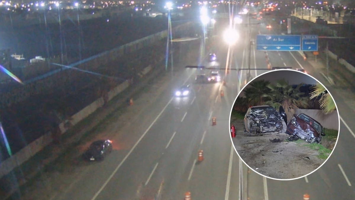 Video muestra choque múltiple en autopista en La Pintana: Una persona resultó con lesiones de gravedad