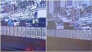 Cámara capta momento en que microbús choca contra dos autos en panne en Concepción: Hay una víctima fatal